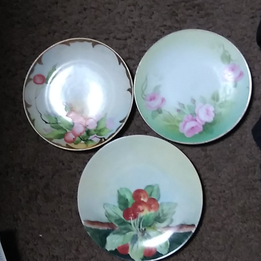3pc vintage decorative plates. Silesia and Nippon